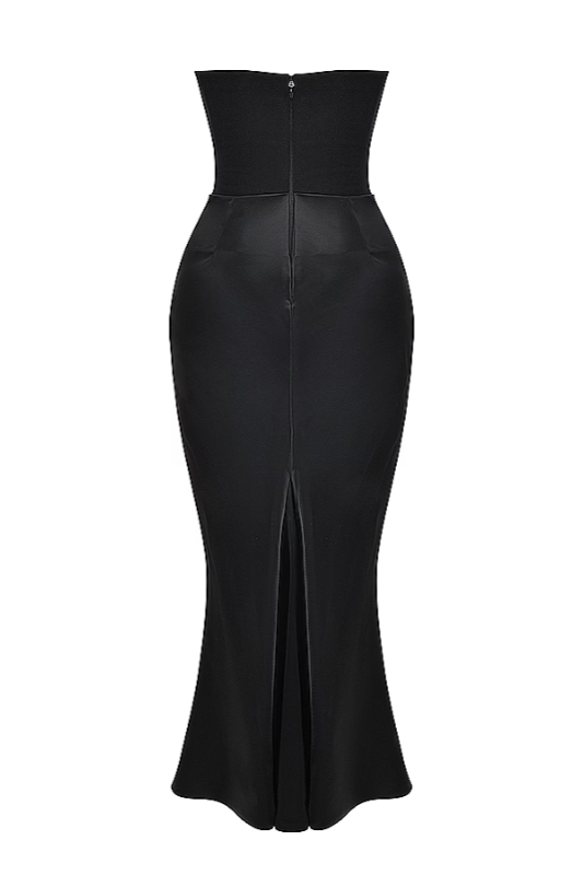 Emily - Strapless Maxi Dress with Draped Detailing