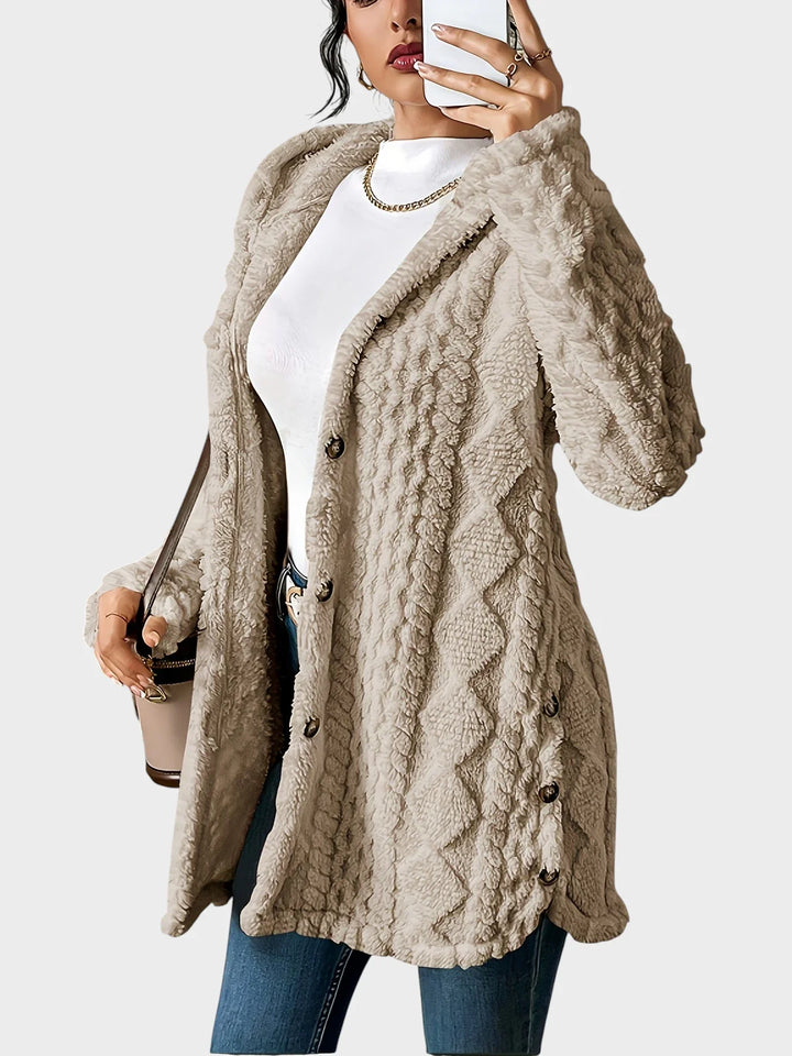 Vesna - plüüsist kardigan kapuutsiga