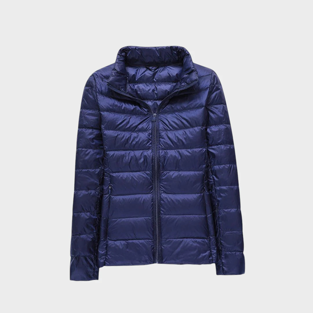 Ela - Uus ultra-kerge jakka valgete pardi sulgedega