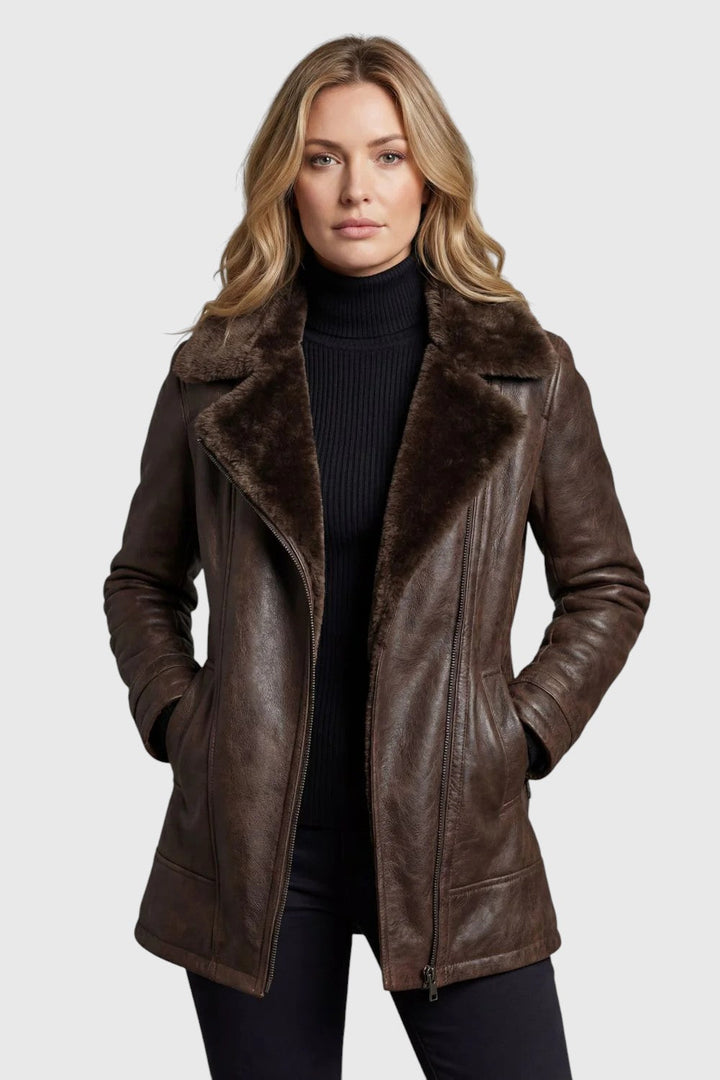 Valeria | Nahkjakk mähisvooderiga