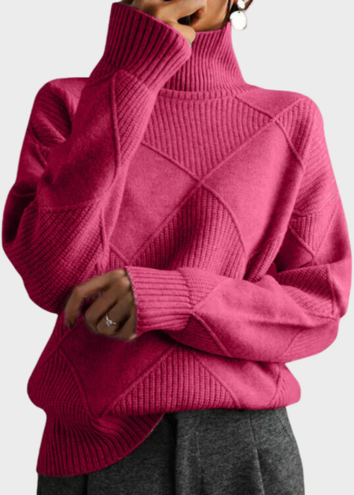 Jana - kõrge kaelusega kampsun luksusliku kašmiiriga