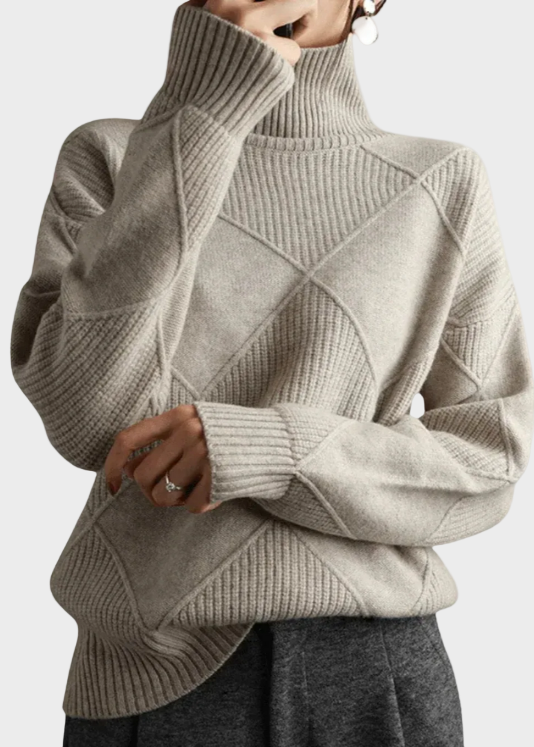 Jana - kõrge kaelusega kampsun luksusliku kašmiiriga