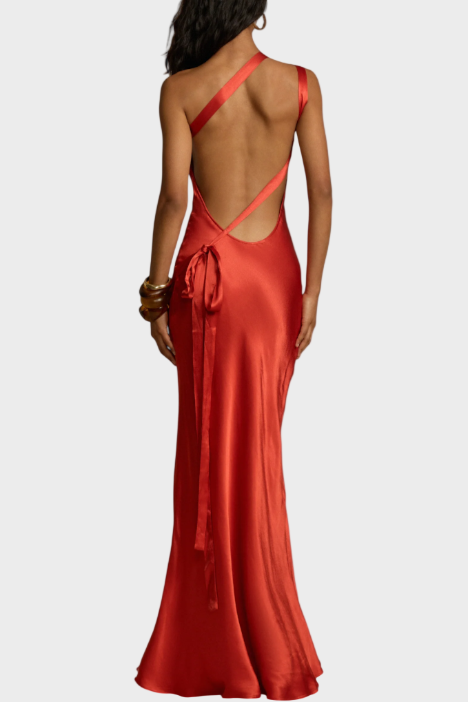 Lucra - Maxi Dress, Size S, with dangling straps and an open back