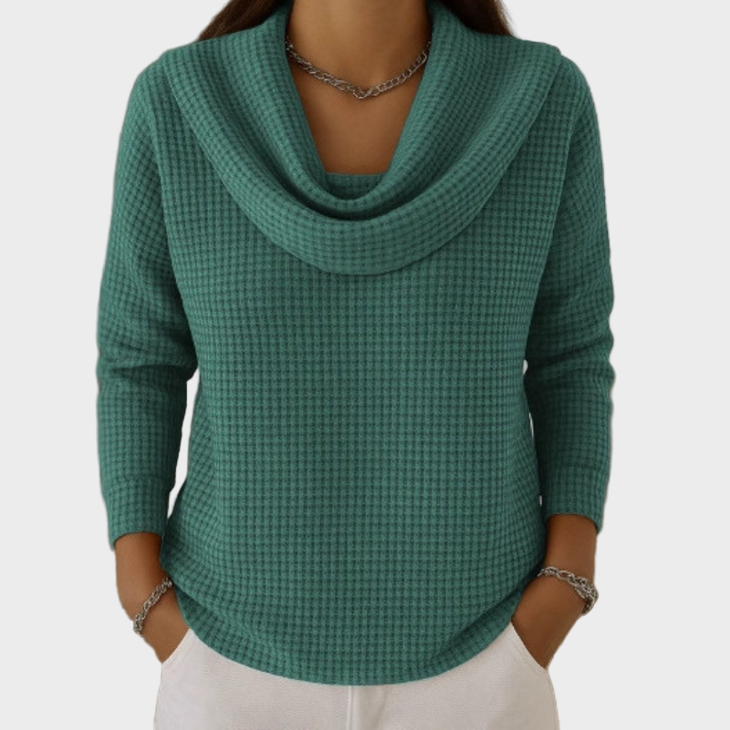 Mia – Topeltvahvliline trui elegantse kaelusega