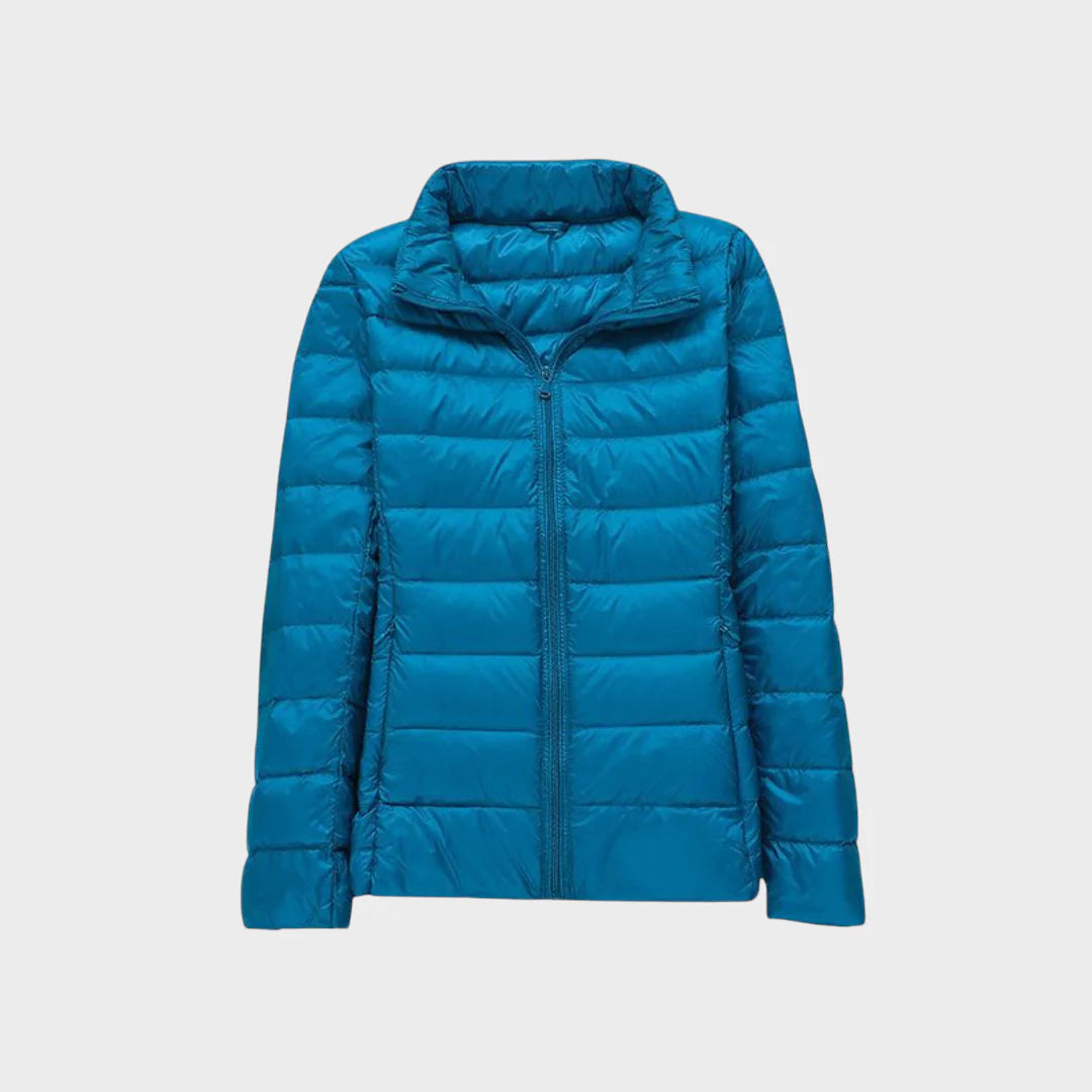 Ela - Uus ultra-kerge jakka valgete pardi sulgedega