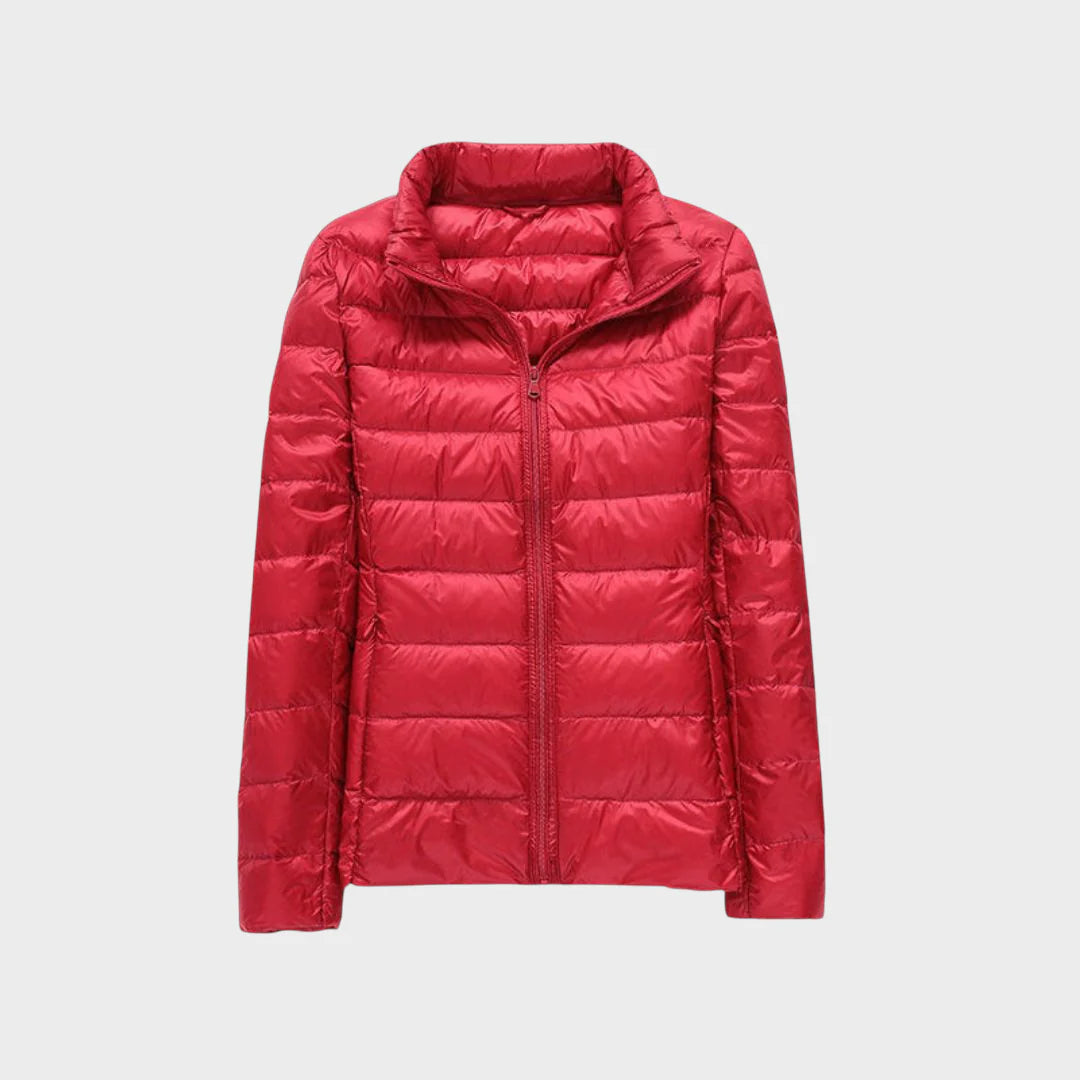 Ela - Uus ultra-kerge jakka valgete pardi sulgedega