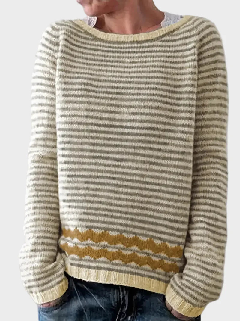 Teja - Naiste vabaaja kampsun diskreetsed triibudega