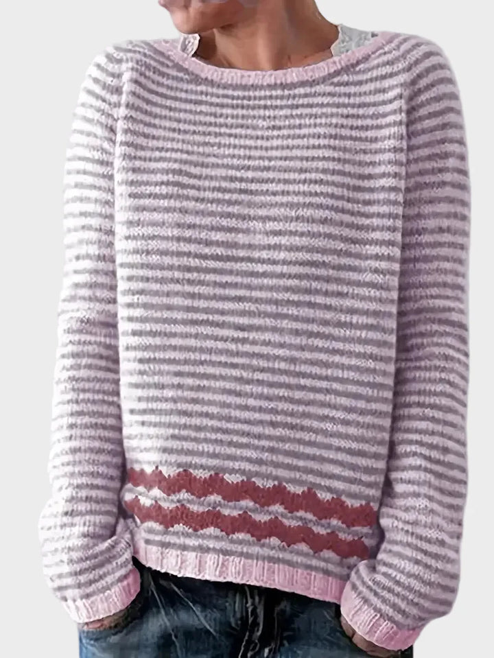 Teja - Naiste vabaaja kampsun diskreetsed triibudega