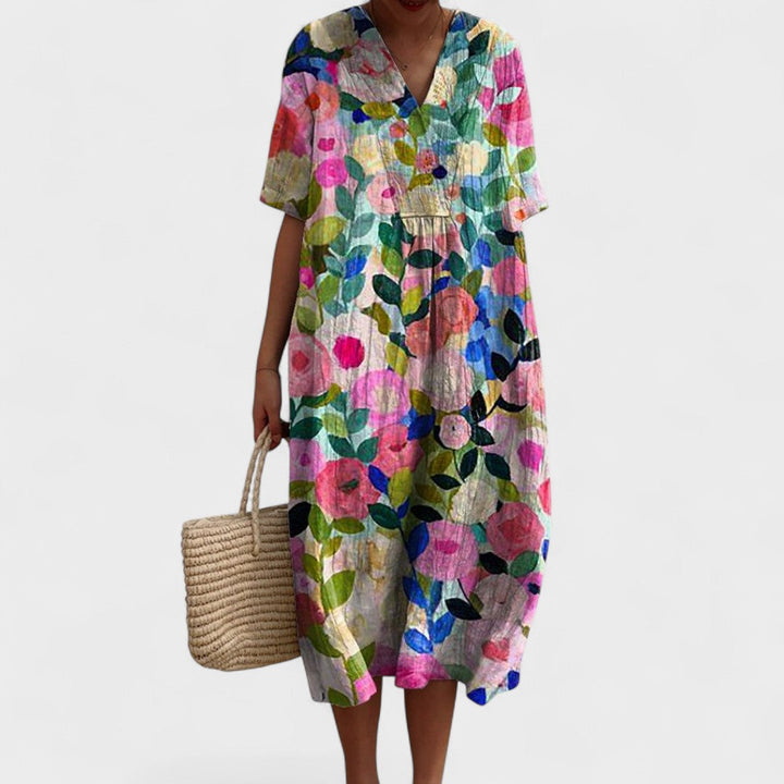 Lorena - värviline suvine kleit