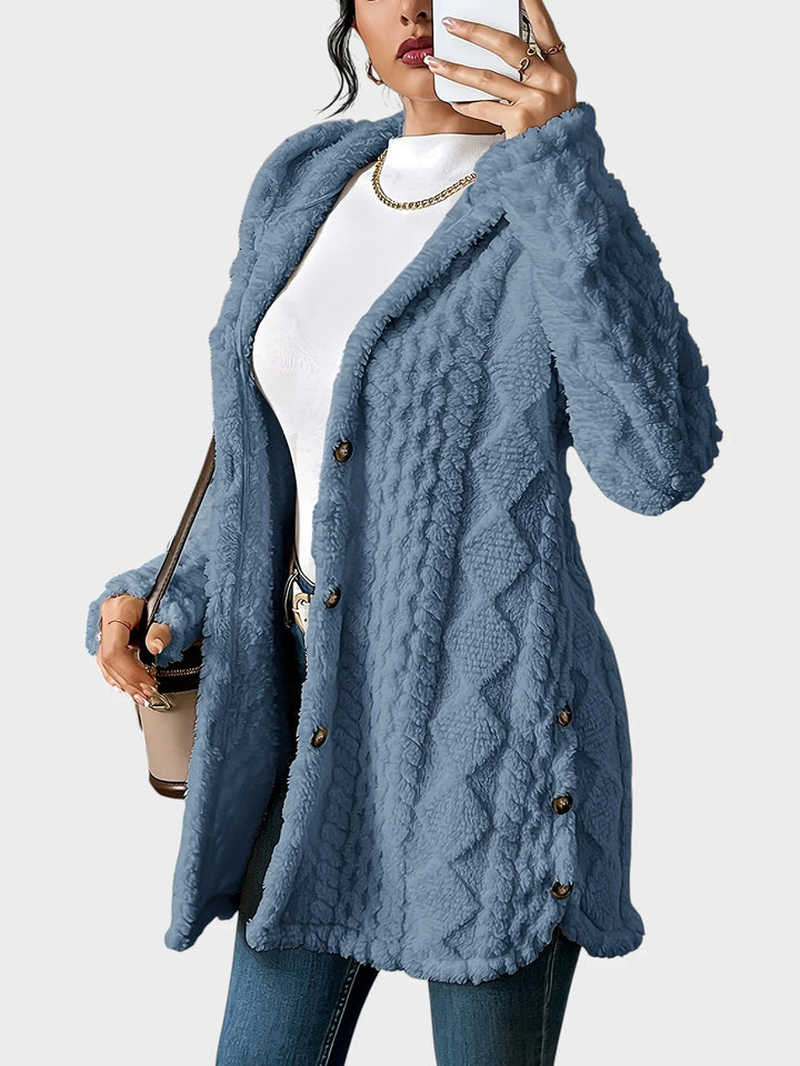 Vesna - plüüsist kardigan kapuutsiga