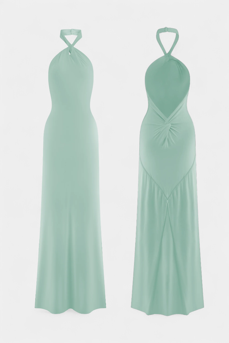 Trinity - Adjustable Open-Back Halter Dress