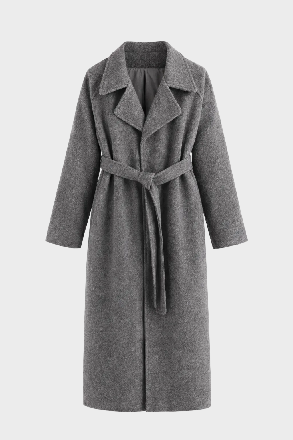 Lana - Elegantne pikk mantel vööga