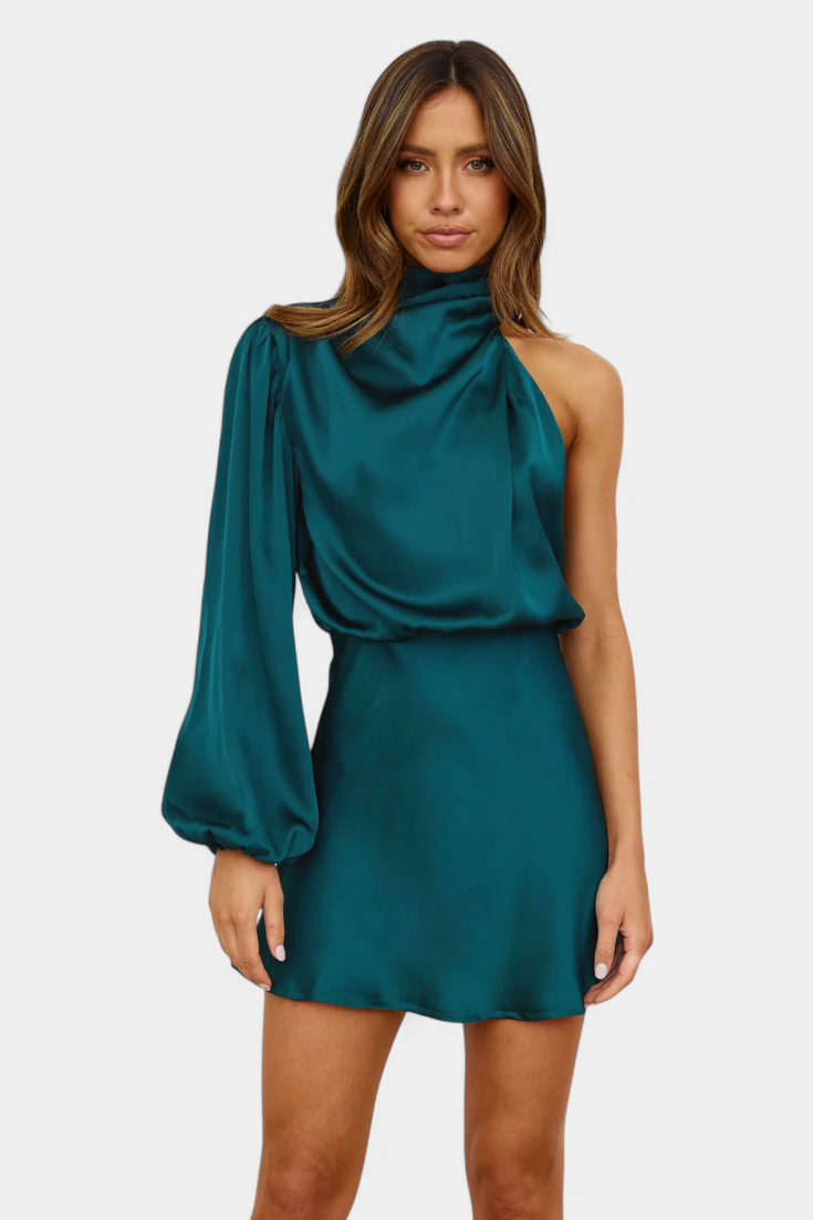 Mara - One-Shoulder Draped Mini Dress