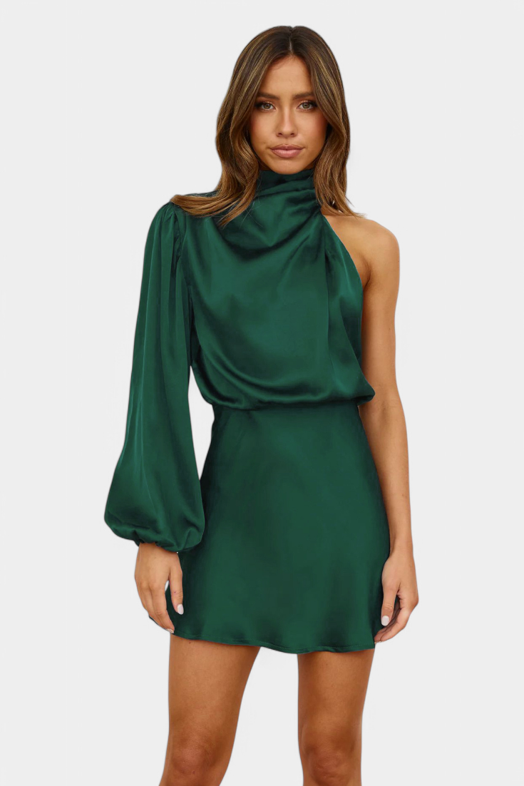 Mara - One-Shoulder Draped Mini Dress