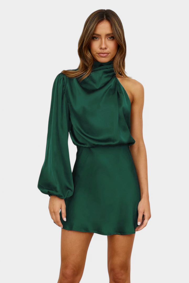 Mara - One-Shoulder Draped Mini Dress