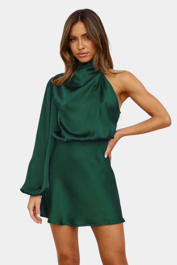 Mara - One-Shoulder Draped Mini Dress