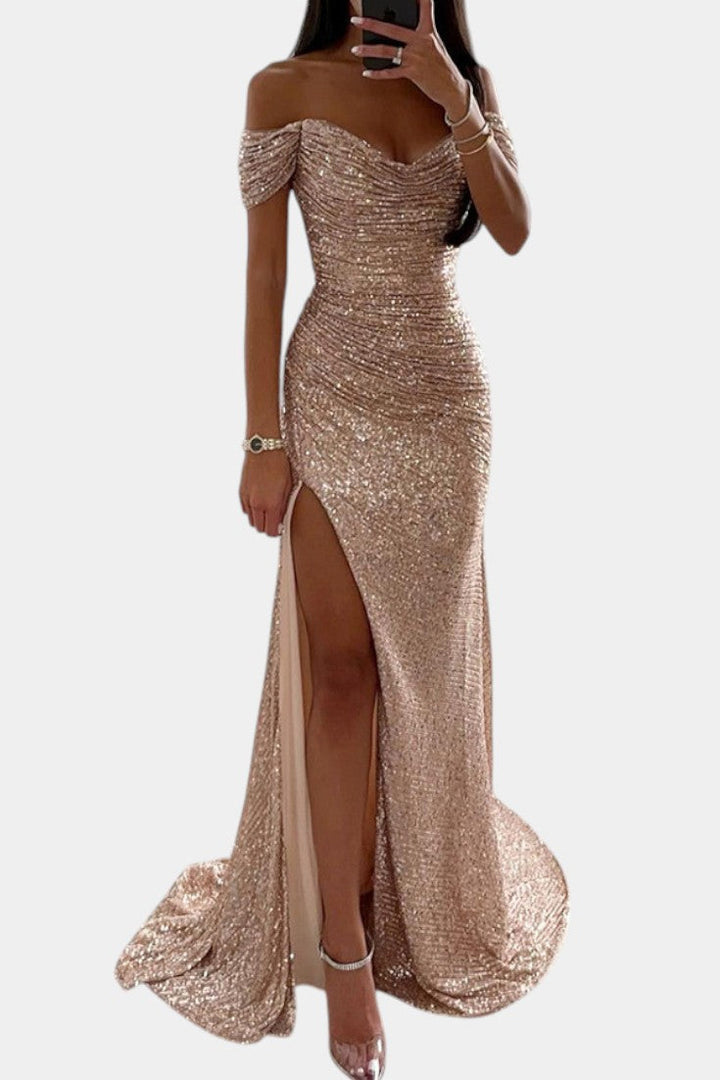 Ariel - Mermaid dress with sparkling gemstones on the shoulders