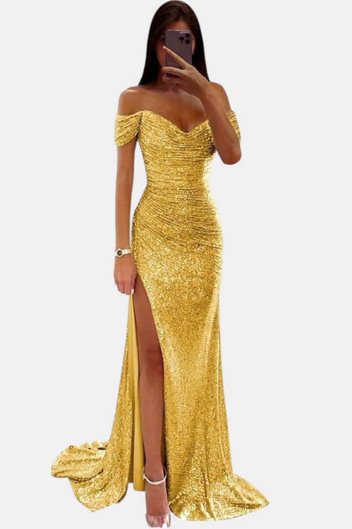 Ariel - Mermaid dress with sparkling gemstones on the shoulders