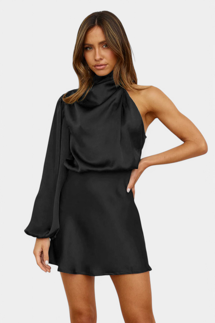 Mara - One-Shoulder Draped Mini Dress