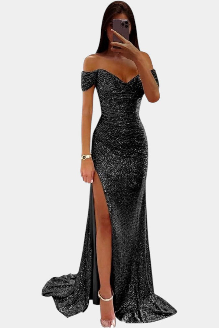 Ariel - Mermaid dress with sparkling gemstones on the shoulders