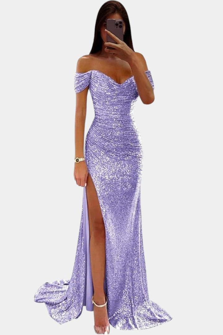 Ariel - Mermaid dress with sparkling gemstones on the shoulders