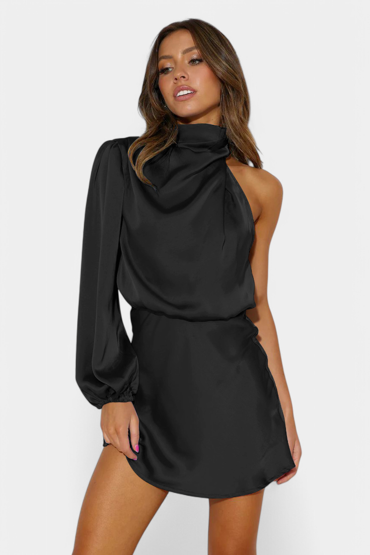 Mara - One-Shoulder Draped Mini Dress