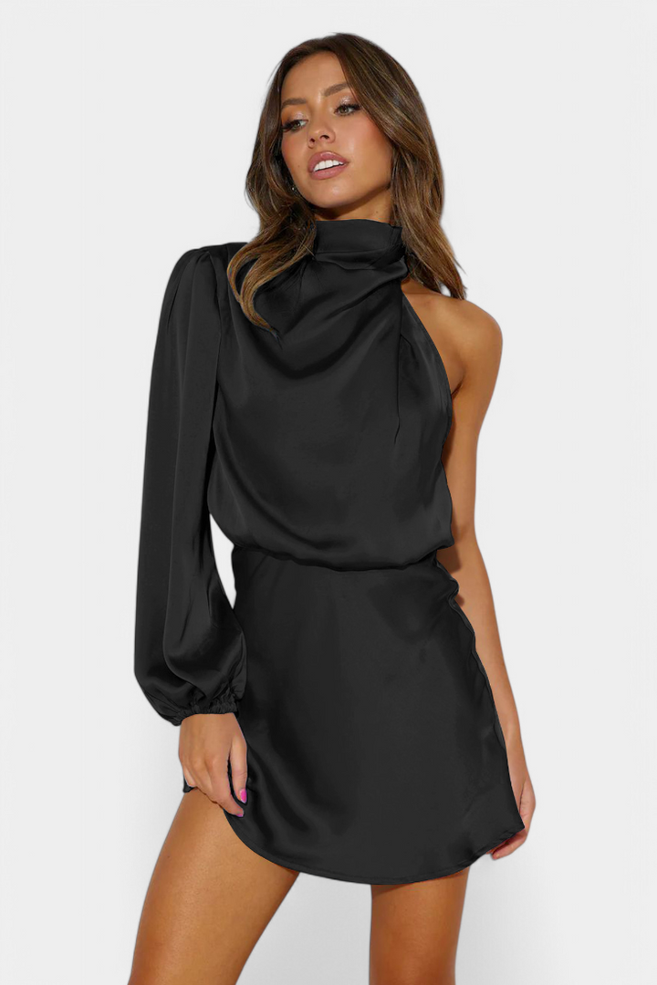 Mara - One-Shoulder Draped Mini Dress