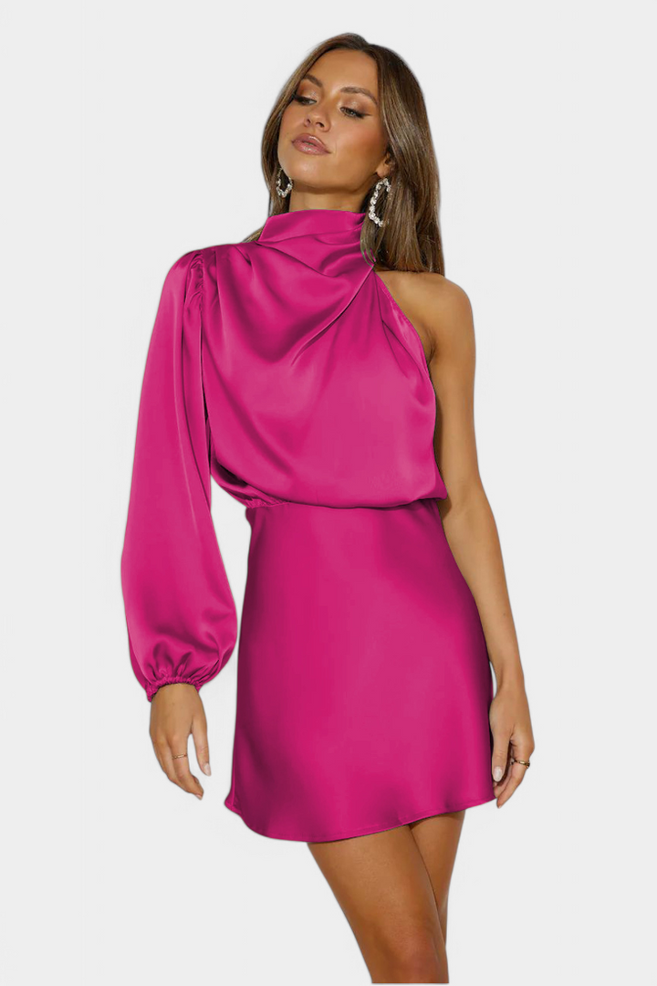 Mara - One-Shoulder Draped Mini Dress