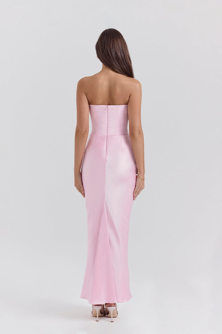 Emily - Strapless Maxi Dress with Draped Detailing