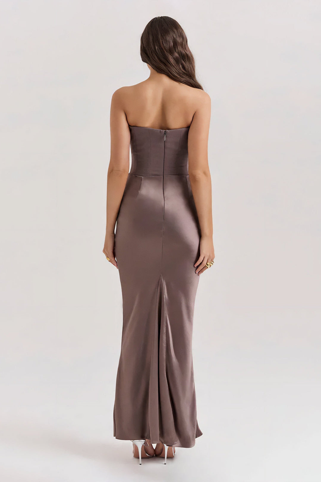 Emily - Strapless Maxi Dress with Draped Detailing