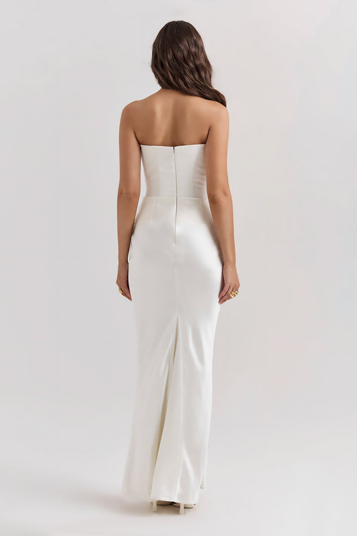 Emily - Strapless Maxi Dress with Draped Detailing