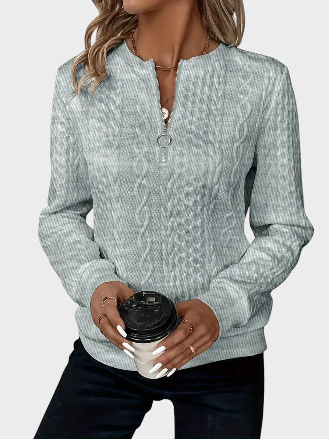 Ivana - Naiste kampsun lukuga ja kudumiga