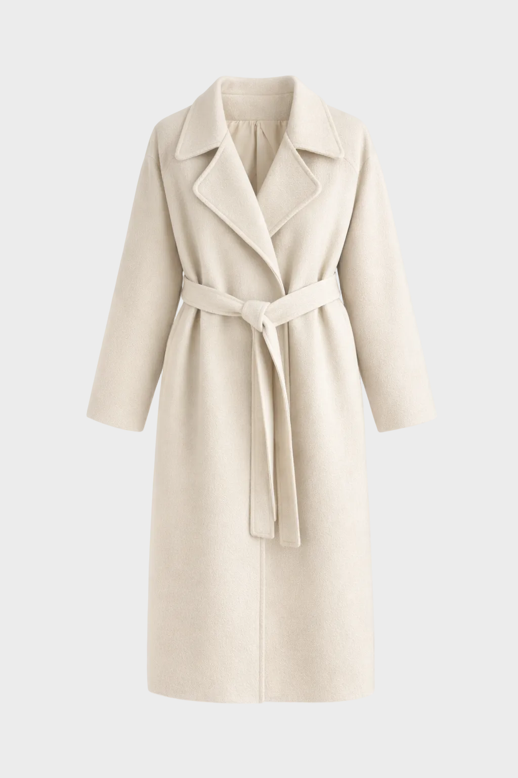 Lana - Elegantne pikk mantel vööga