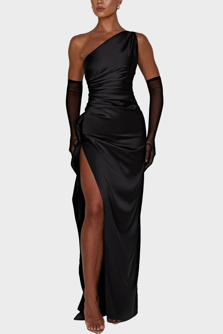 Emberly - One-shoulder maxi dress with a high slit