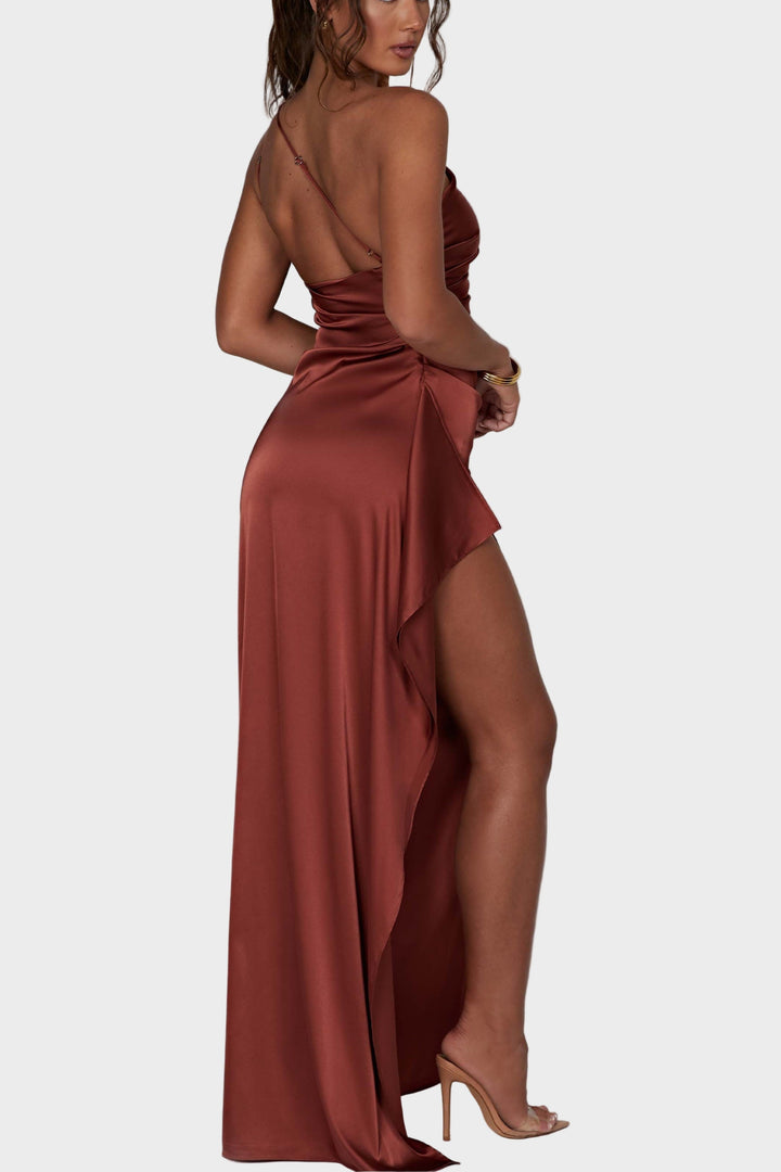 Emberly - One-shoulder maxi dress with a high slit