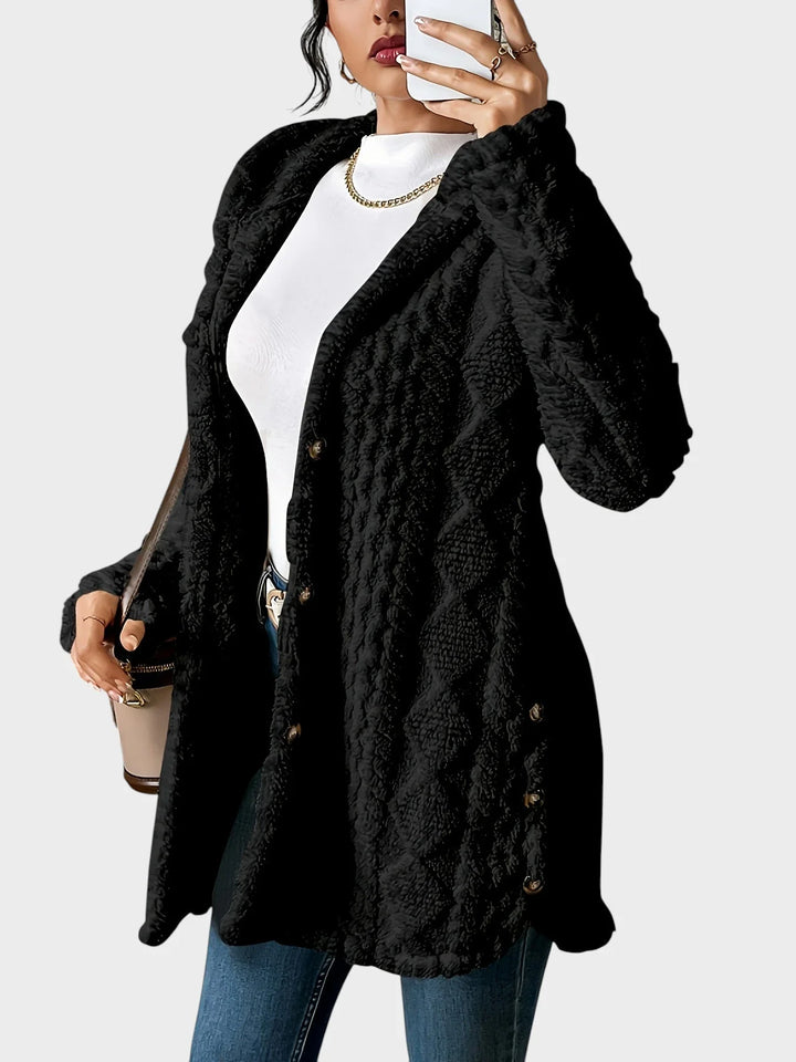 Vesna - plüüsist kardigan kapuutsiga