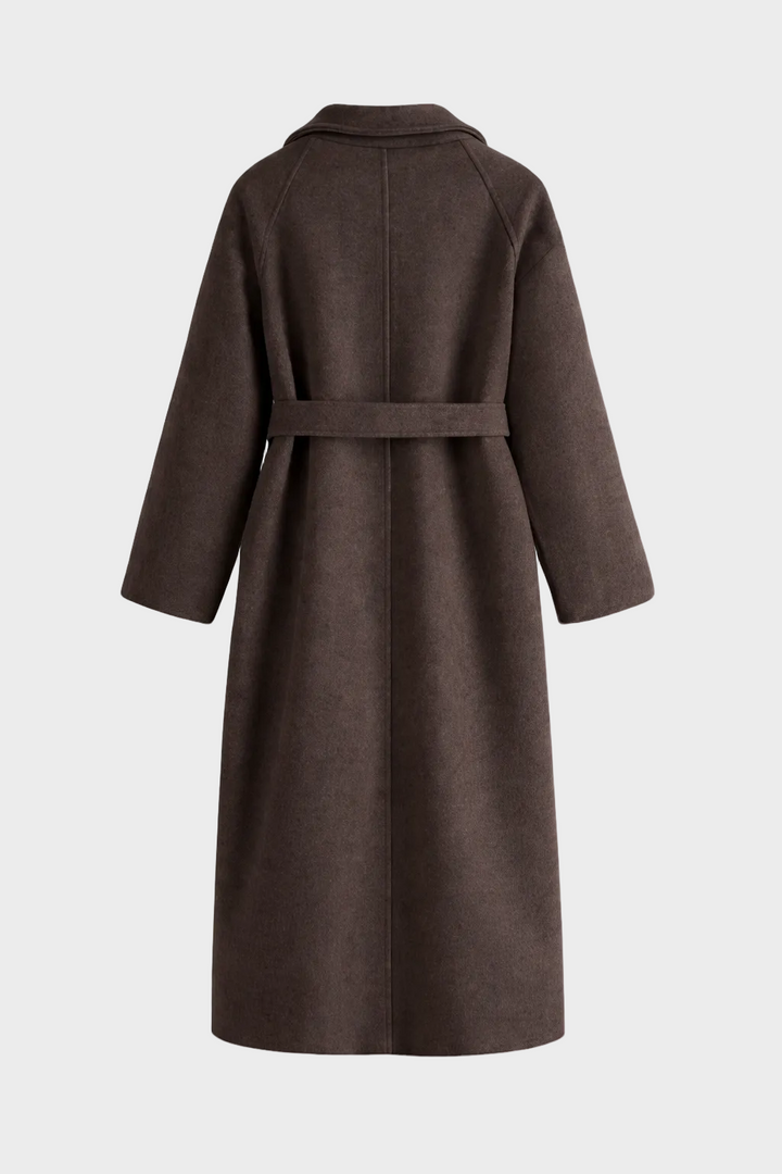 Lana - Elegantne pikk mantel vööga