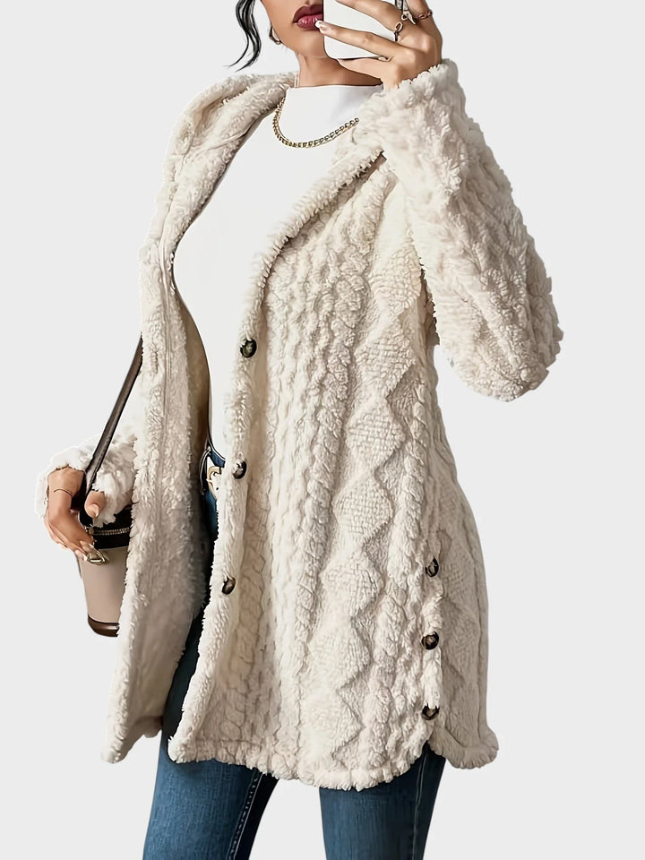 Vesna - plüüsist kardigan kapuutsiga