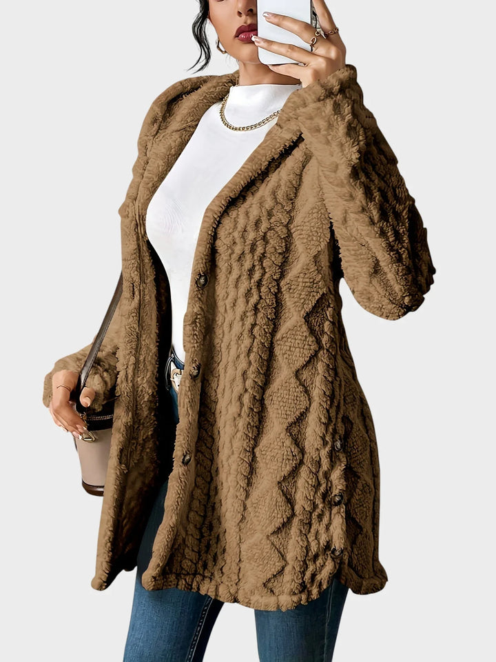 Vesna - plüüsist kardigan kapuutsiga