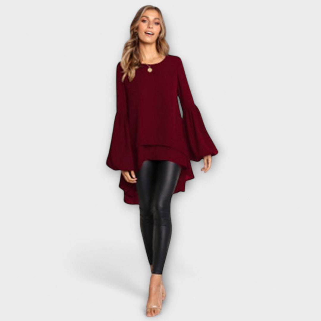 Anđa – sinise värvi volangidega pluus