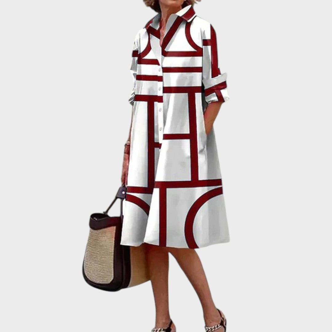 Dragana - naiste kleit geomeetrilise mustriga