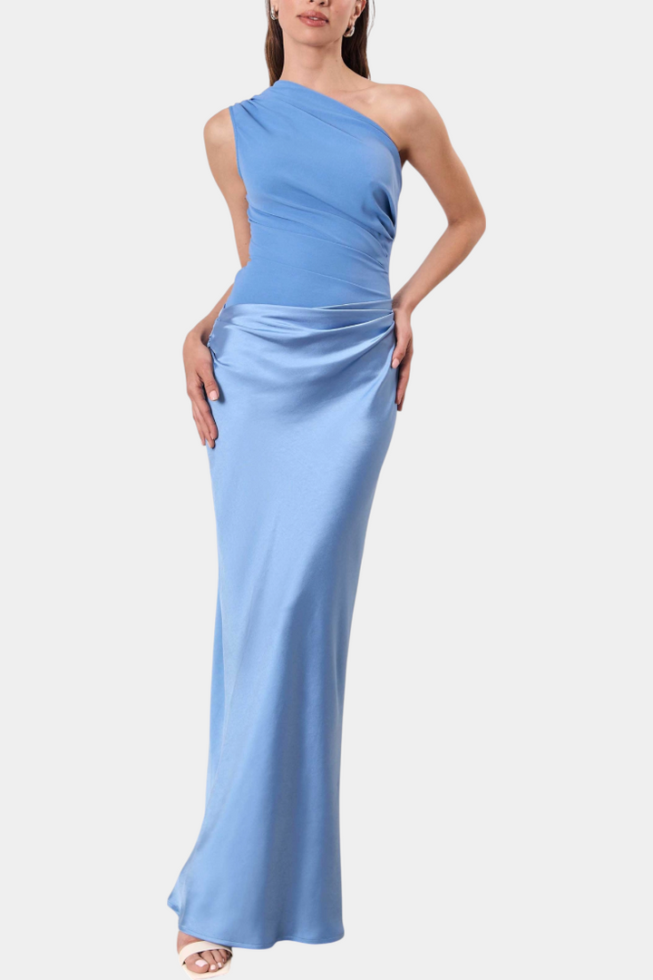 Ottavia - Long Pleated One-Shoulder Dress