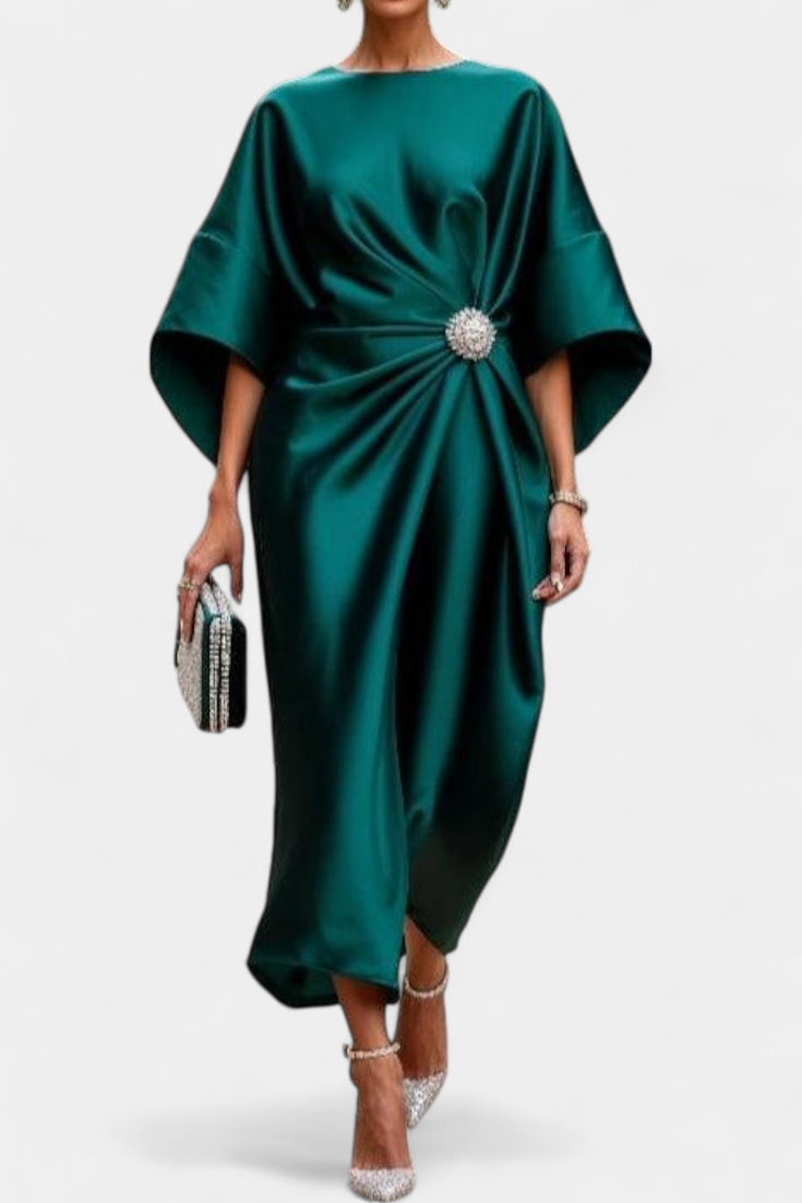 Ubelia - Shiny Satin Long Dress