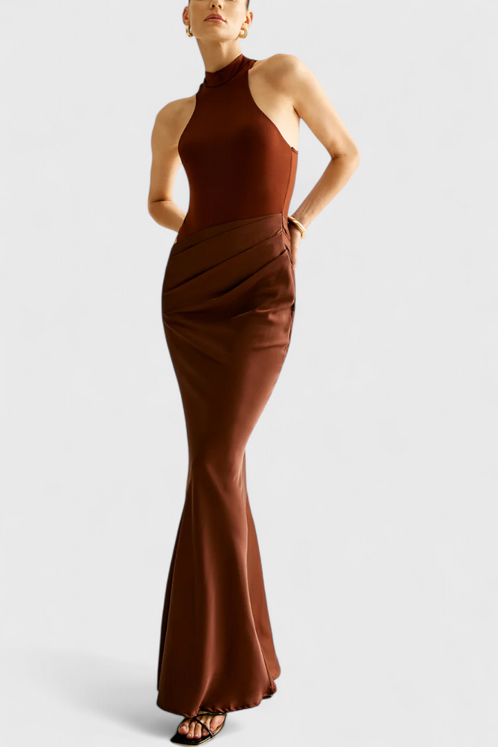 Mafalda - Maxi dress with sleeves and a slim silhouette