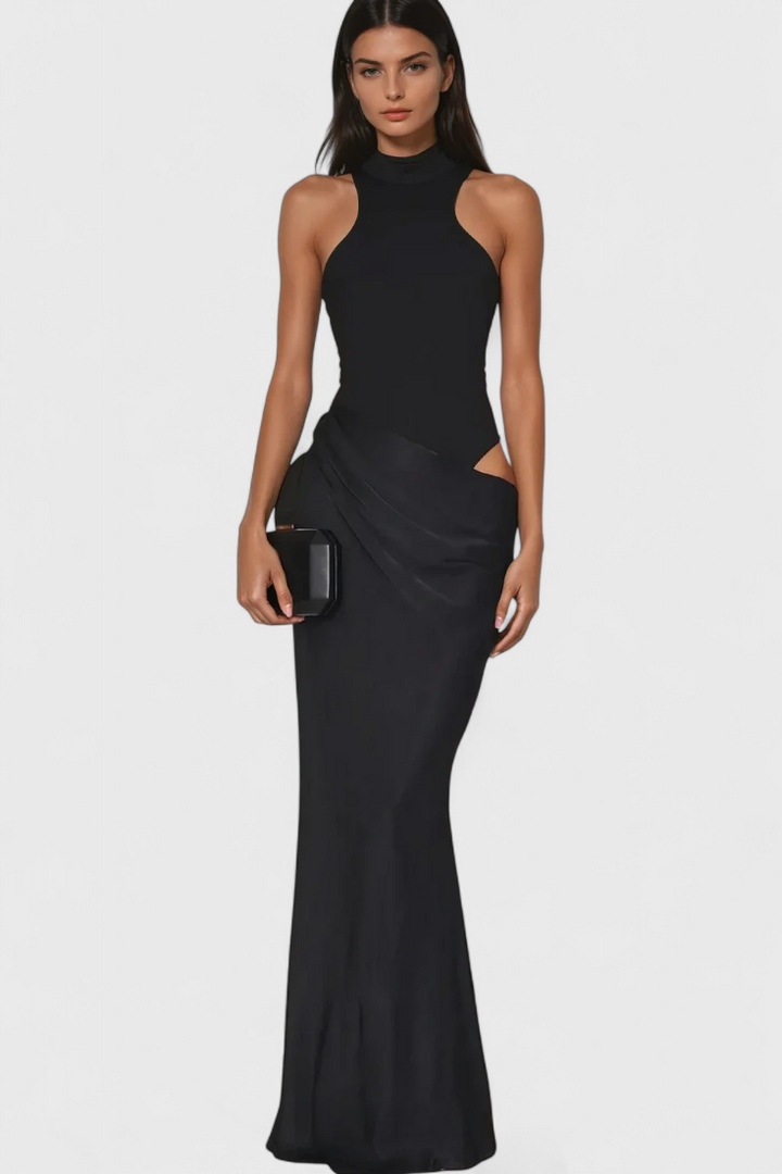 Mafalda - Maxi dress with sleeves and a slim silhouette