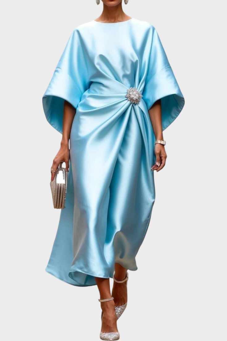 Ubelia - Shiny Satin Long Dress