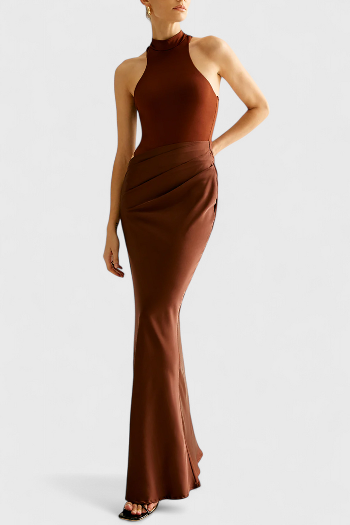Mafalda - Maxi dress with sleeves and a slim silhouette