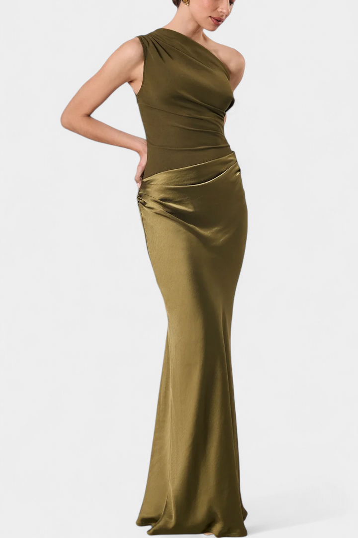 Ottavia - Long Pleated One-Shoulder Dress
