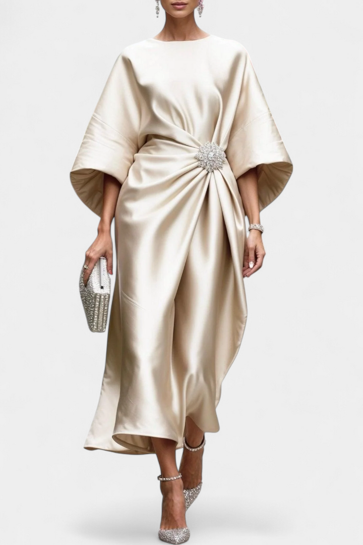 Ubelia - Shiny Satin Long Dress