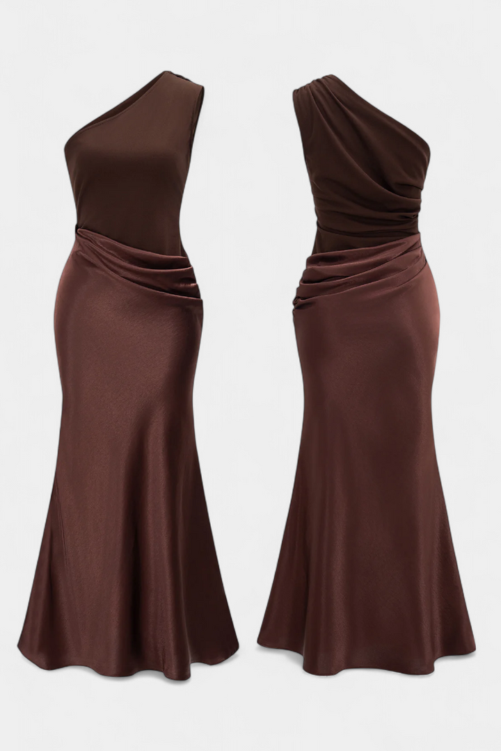 Ottavia - Long Pleated One-Shoulder Dress